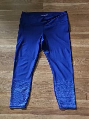 Under Armour Blue Compression Capri Length Athletic Pants Women's Size XL